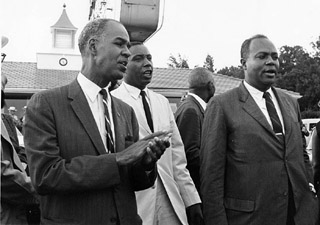 Protesters were led by Floyd McKissick, Roy Wilkins and James Farmer
